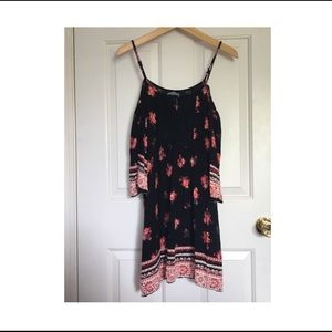 Sun dress with cold shoulder sleeves